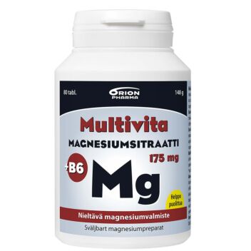 Multivita magnesiumsitraatti + B6 175 mg tabl 80 kpl | Magnesium