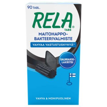 Rela Tabs salmiakki-lakritsi tabl 90 kpl | Maitohappobakteeri