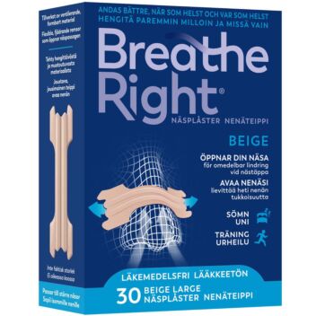 BREATHE RIGHT TAN NENÄTEIPPI LARGE 30 kpl