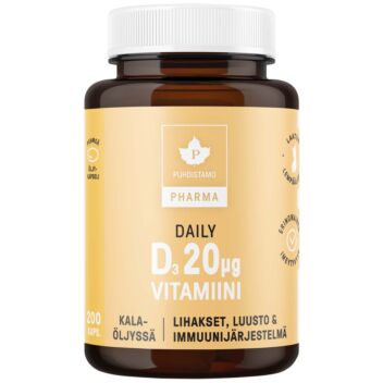 PUHDISTAMO PHARMA D-VITAMIINI DAILY 20 MIKROG 200 KAPS