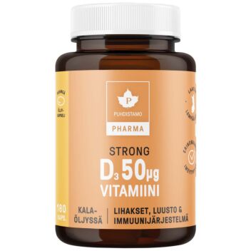 PUHDISTAMO PHARMA D-VITAMIINI STRONG 50 MIKROG 180 KAPS