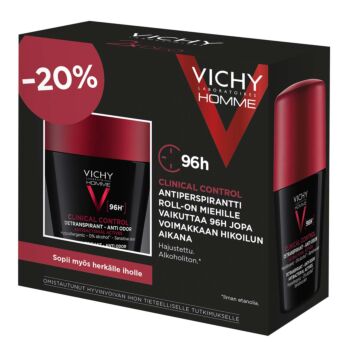 VICHY HOMME CLINICAL CONTROL 96H ANTI-PERSPIRANT ROLL-ON 2X50 ML