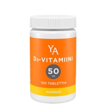 YA D-VITAMIINI 50 MIKROG ANANAS PURUTABL 100 KPL