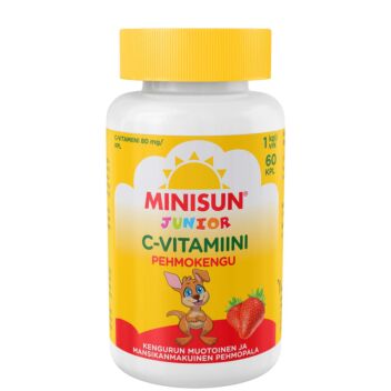 MINISUN C-VITAMIINI PEHMOKENGU MANSIKKA 60 kpl