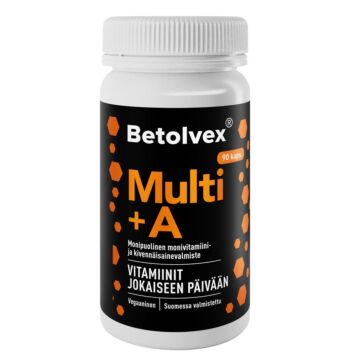 BETOLVEX MULTI+A MONIVITAMIINI JA KIVENNÄISAINEVALMISTE KAPS 90 kpl