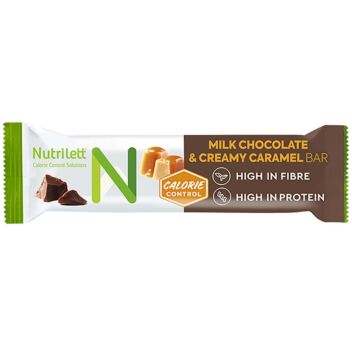 NUTRILETT MILK CHOCOLATE & CREAMY CARAMEL ATERIANKORVIKEPATUKKA 60 G