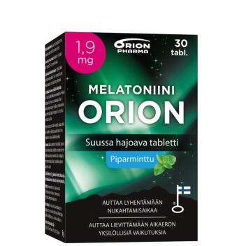 MELATONIINI ORION 1,9 MG PIPARMINTTU SUUSSA HAJOAVA TABL 30 KPL