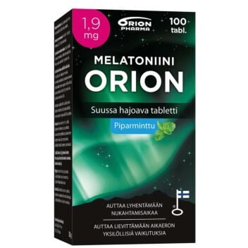 MELATONIINI ORION 1,9 MG PIPARMINTTU SUUSSA HAJOAVA TABL 100 KPL