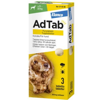 ADTAB 450 MG PURUTABLETTI KOIRILLE YLI 11-22 KG 3 fol