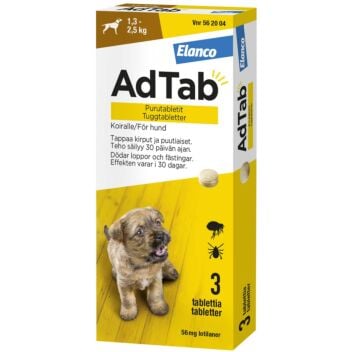 ADTAB 56 MG PURUTABLETTI KOIRILLE 1,3-2,5 KG 3 fol