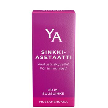 YA SINKKIASETAATTI SUUSUIHKE MUSTAHERUKKA 20 ml