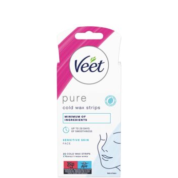 VEET PURE COLD WAX STRIPS FACE SENSITIVE SKIN 20 KPL