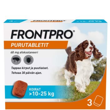 FRONTPRO 68MG VET PURUTABL >10-25 KG KOIRILLE 3 fol