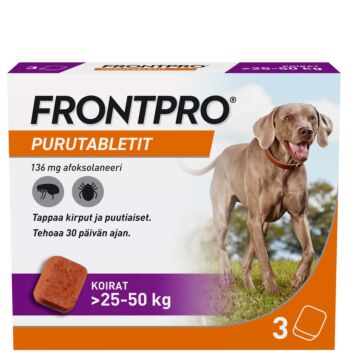 FRONTPRO 136MG VET PURUTABL >25-50 KG KOIRILLE 3 fol