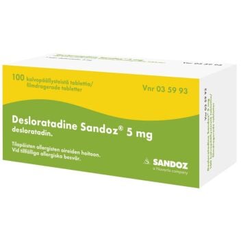 DESLORATADINE SANDOZ 5 mg KALVOPÄÄLLYSTEINEN TABLETTI 100 fol