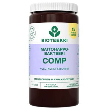 BIOTEEKIN MAITOHAPPOBAKTEERI COMP BONUS KAPS 80+15 KPL