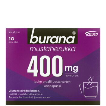 BURANA MUSTAHERUKKA JAUHE ORAALILIUOSTA VARTEN 400MG
