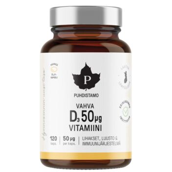 PUHDISTAMO VAHVA D-VITAMIINI 50 MIKROG KAPS 120 KPL