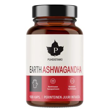 PUHDISTAMO EARTH ASHWAGANDHA LUOMU KAPS 120 KPL
