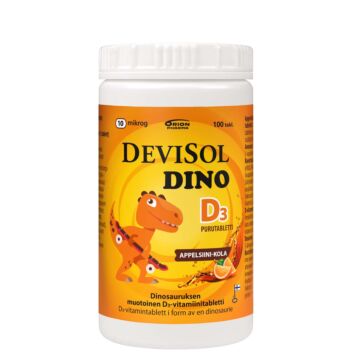 DEVISOL DINO APPELSIINI-KOLA 10 MIKROG PURUTABL 100 KPL