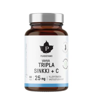 PUHDISTAMO TRIPLA SINKKI 25 MG + C KAPS 60 kpl