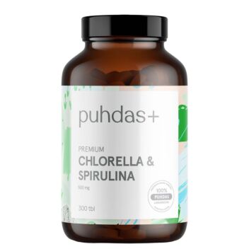 PUHDAS+ CHLORELLA & SPIRULINA 500 MG 300 kpl