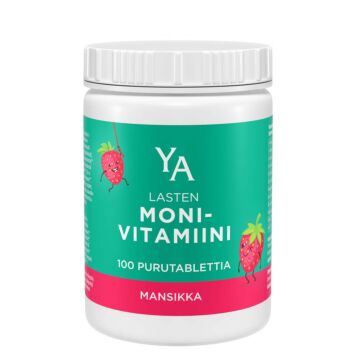 YA LASTEN MONIVITAMIINI MANSIKKA PURUTABL 100 kpl