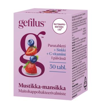 GEFILUS C+SINKKI MUSTIKKA-MANSIKKA 30 kpl